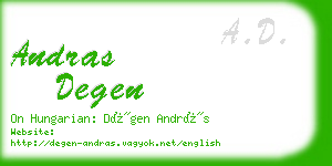 andras degen business card